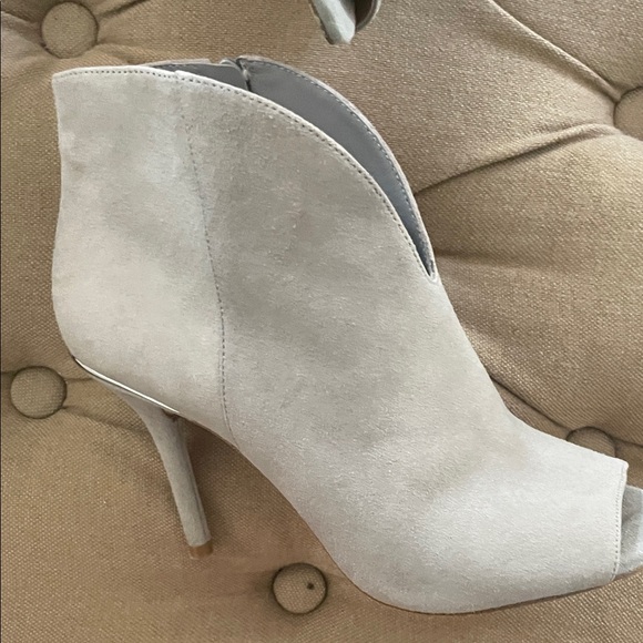 Michaels Shoes - Michaels Women's Beige Suede Peep-Toe Booties
